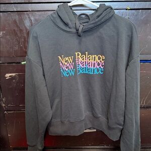New Balance Black Hoodie with Multicolor Logo